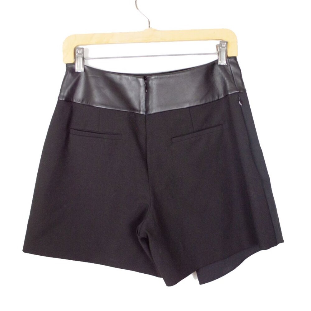 TIBI New York Black Lamb Leather Trim Mini Skort - Picture 7 of 12